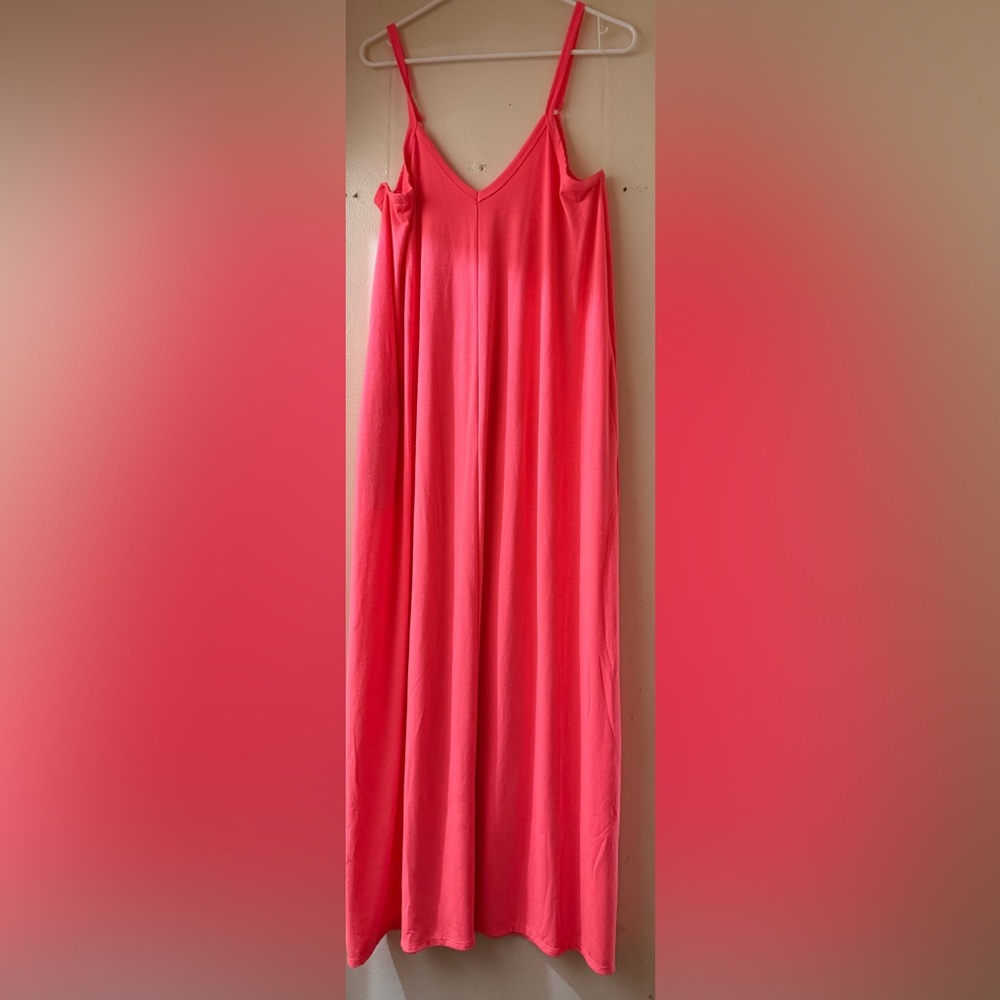 Elegant Coral Women's Maxi Dress Zenana Brand Size XL